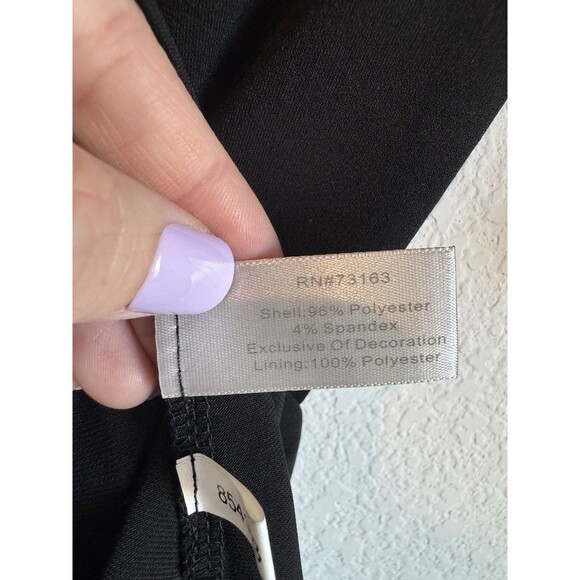 Boston Proper Women's Black Sequin Evening Blouse V Neck 3/4 Sleeve Flowy Medium - Picture 6 of 10